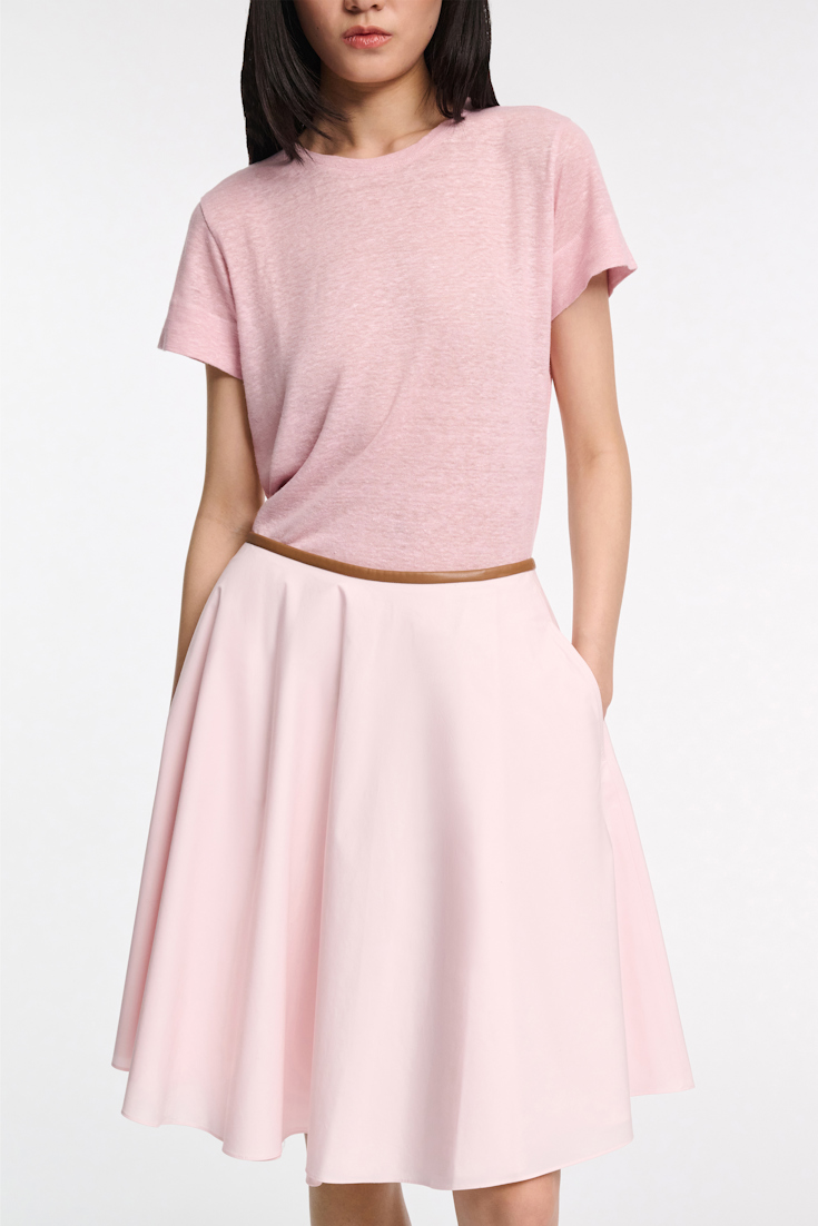 Dorothee Schumacher Cotton poplin swing skirt shadow rose