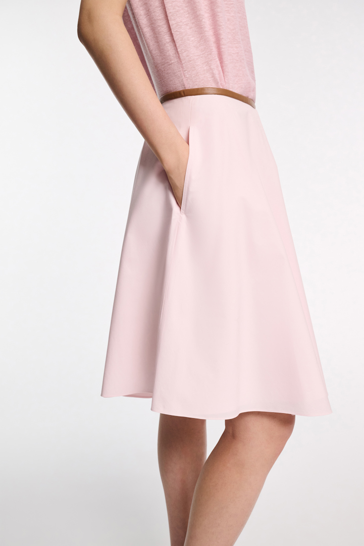 Dorothee Schumacher Cotton poplin swing skirt shadow rose