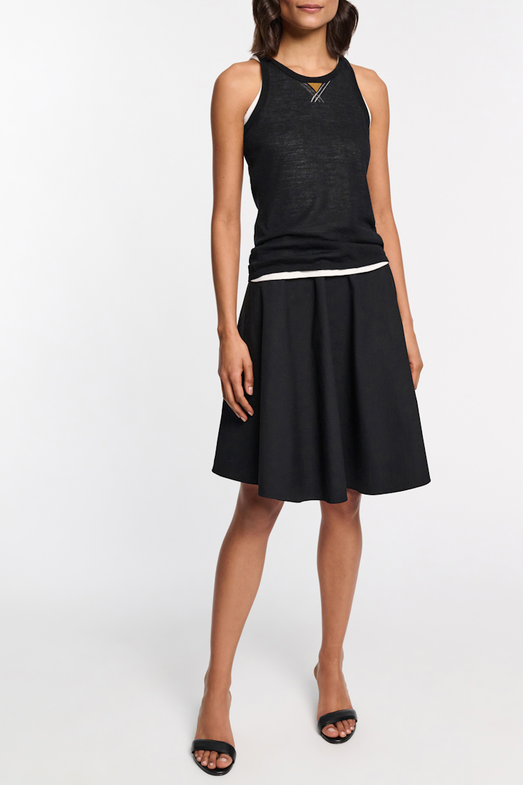 Dorothee Schumacher Tellerrock aus Baumwoll-Popeline pure black