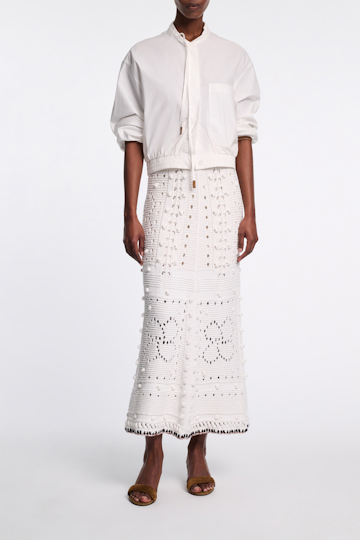 Dorothee Schumacher Blouson Bluse aus Baumwoll-Popeline pure white