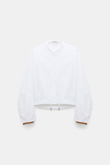 Dorothee Schumacher Blouson Bluse aus Baumwoll-Popeline pure white