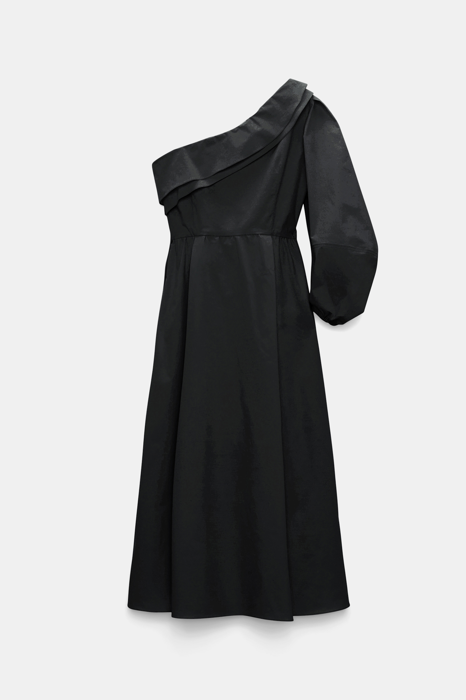 Dorothee Schumacher Asymmetric midi dress with XL flower pure black