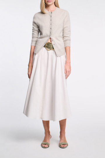 Dorothee Schumacher Cotton poplin midi skirt pure white