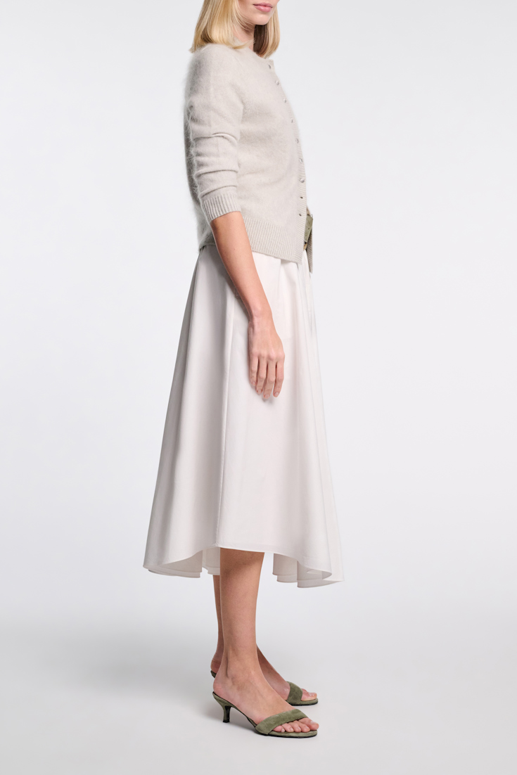 Dorothee Schumacher Cotton poplin midi skirt pure white
