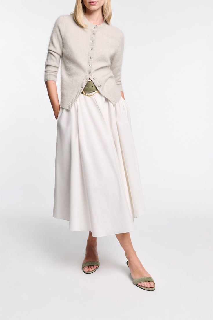 Dorothee Schumacher Cotton poplin midi skirt pure white