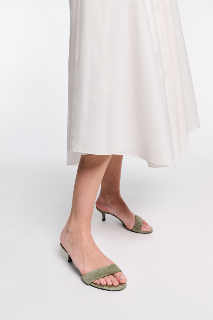 Dorothee Schumacher Cotton poplin midi skirt pure white