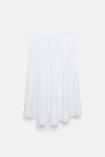 Dorothee Schumacher Cotton poplin midi skirt pure white