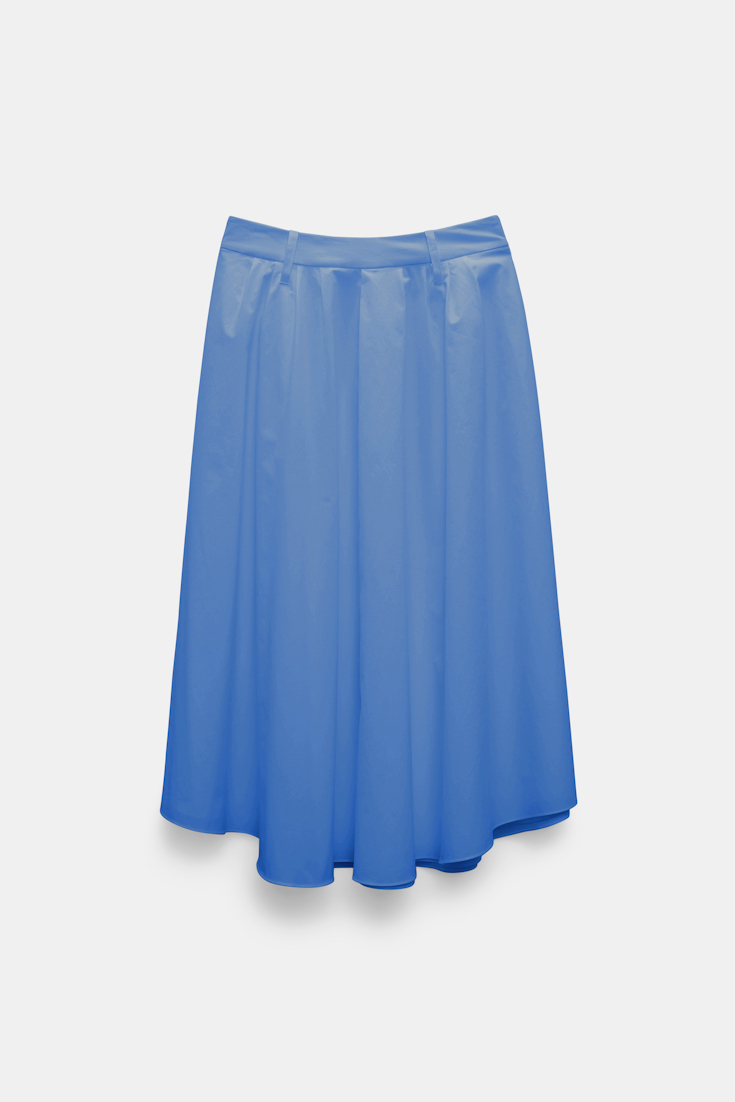 Dorothee Schumacher Cotton poplin midi skirt azure blue