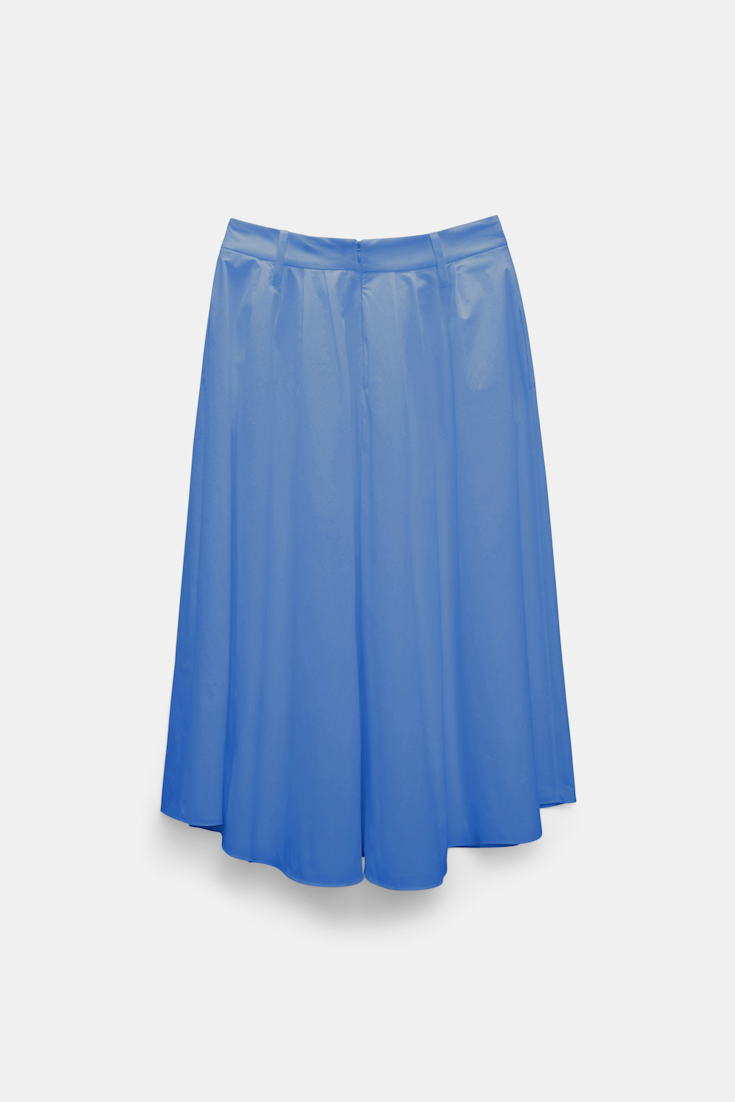 Dorothee Schumacher Cotton poplin midi skirt azure blue