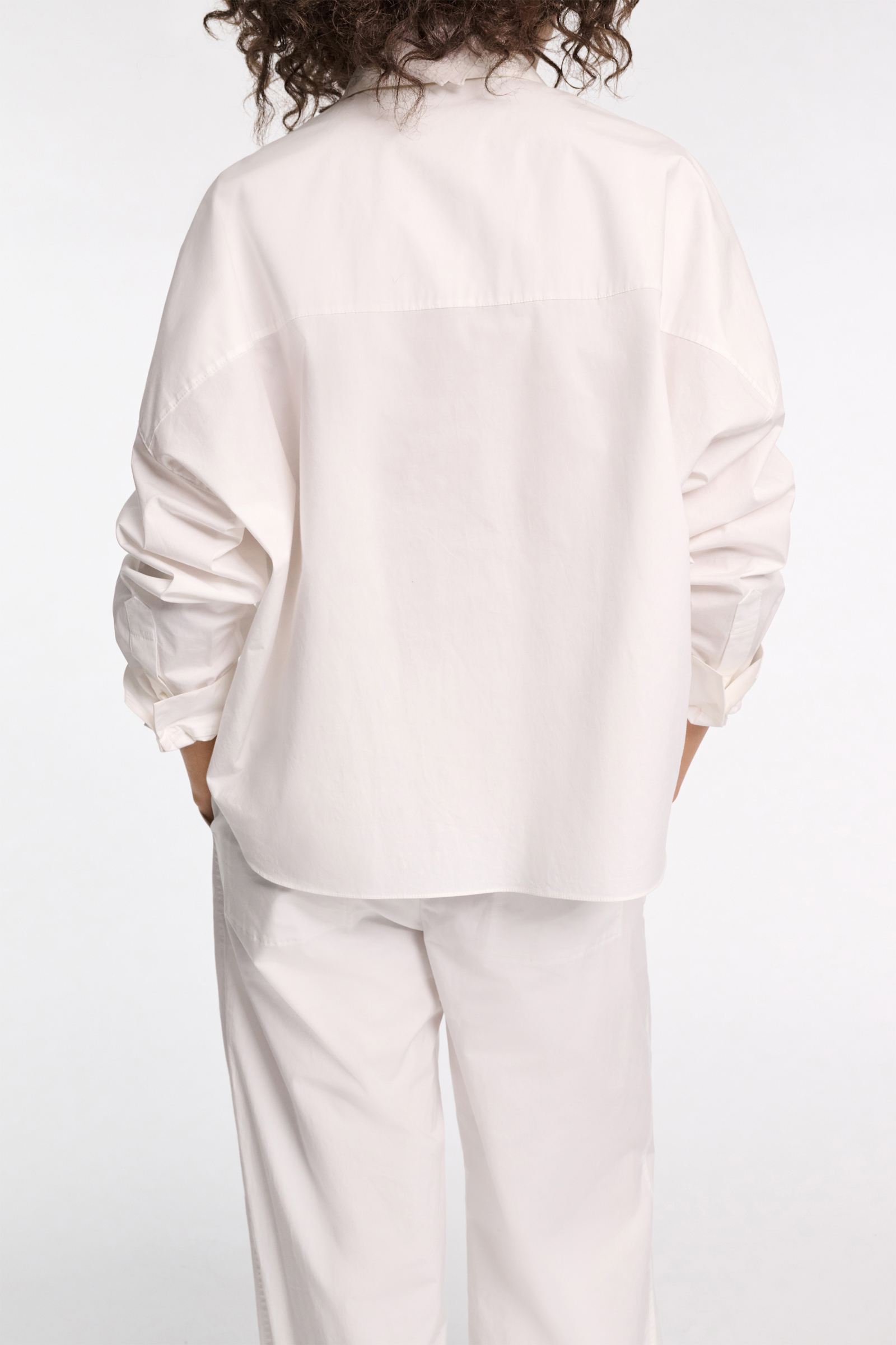 Dorothee Schumacher Bluse mit Spitzendetail aus Baumwoll-Popeline pure white