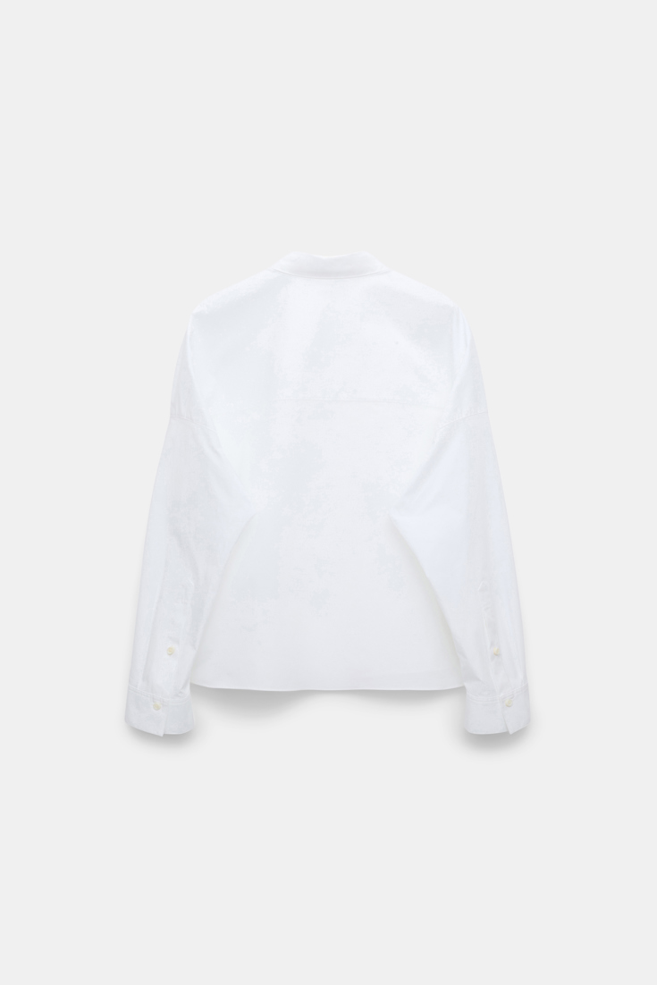 Dorothee Schumacher Bluse mit Spitzendetail aus Baumwoll-Popeline pure white