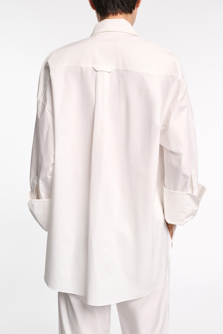 Dorothee Schumacher Cotton poplin shirt with XL flower pure white