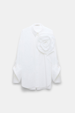Dorothee Schumacher Cotton poplin shirt with XL flower pure white