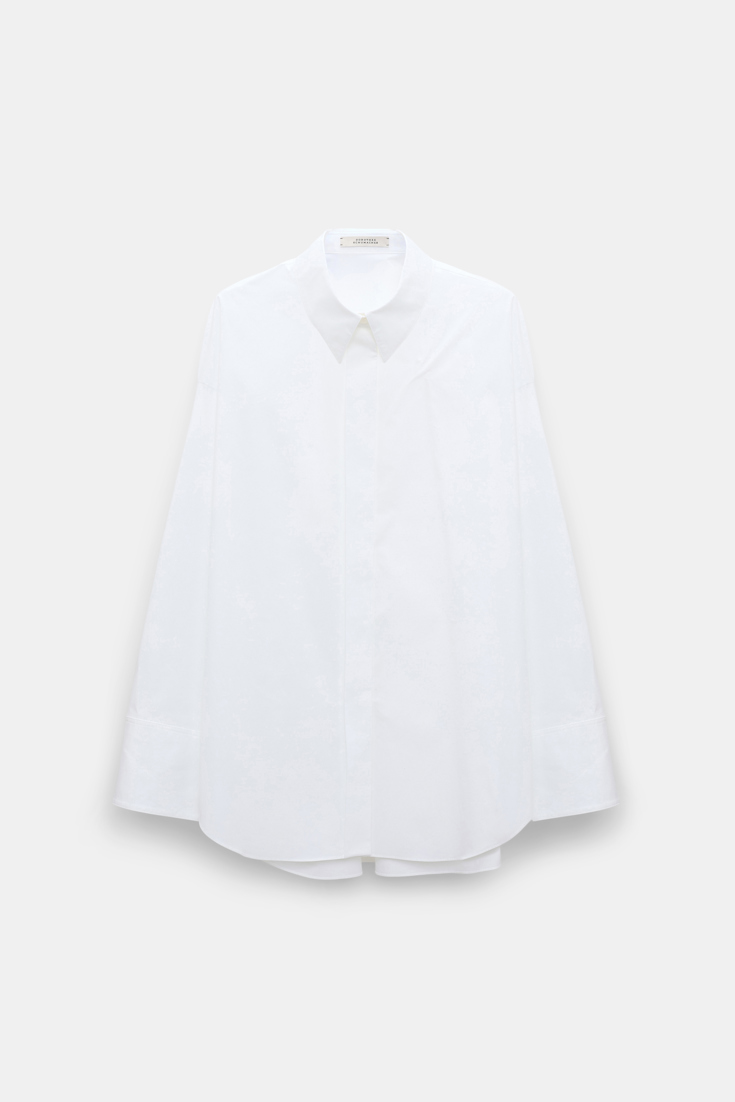 Dorothee Schumacher Cotton poplin shirt with XL flower pure white