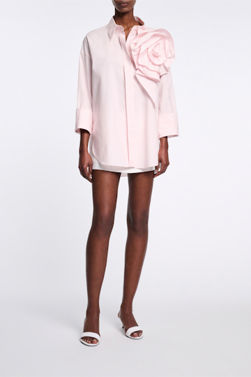 Dorothee Schumacher Cotton poplin shirt with XL flower shadow rose