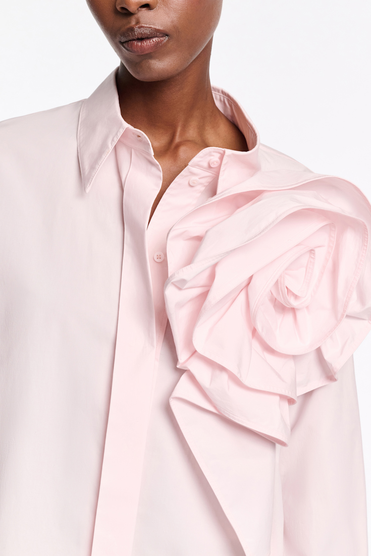 Dorothee Schumacher Cotton poplin shirt with XL flower shadow rose