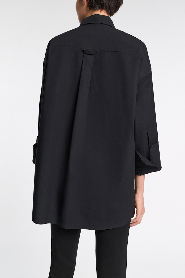 Dorothee Schumacher Bluse mit Maxi-Blumenbrosche pure black