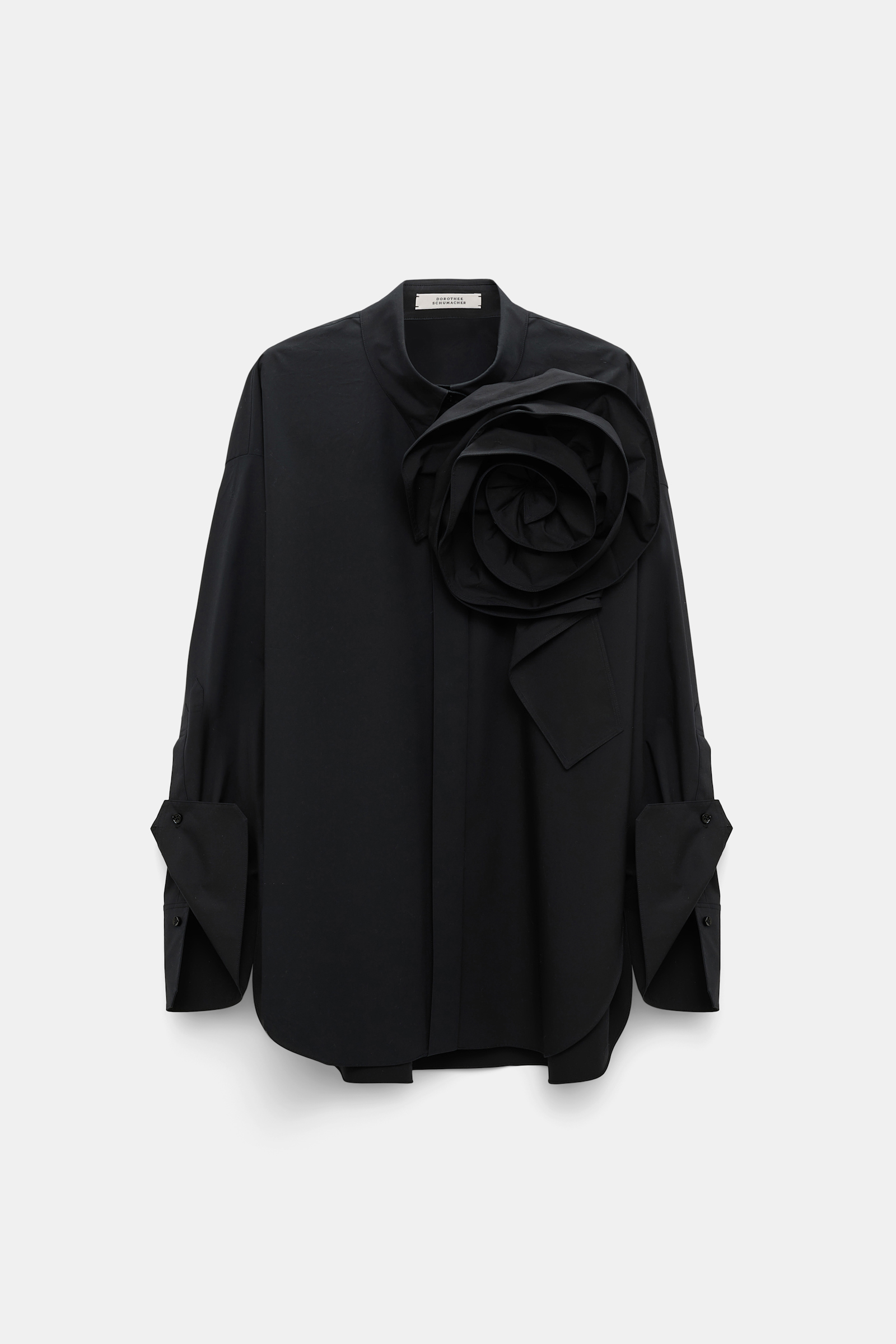 Dorothee Schumacher Bluse mit Maxi-Blumenbrosche pure black
