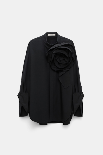 Dorothee Schumacher Cotton poplin shirt with XL flower pure black
