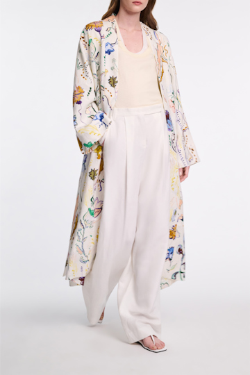 Dorothee Schumacher Printed linen caftan coat Wicked Flower Print