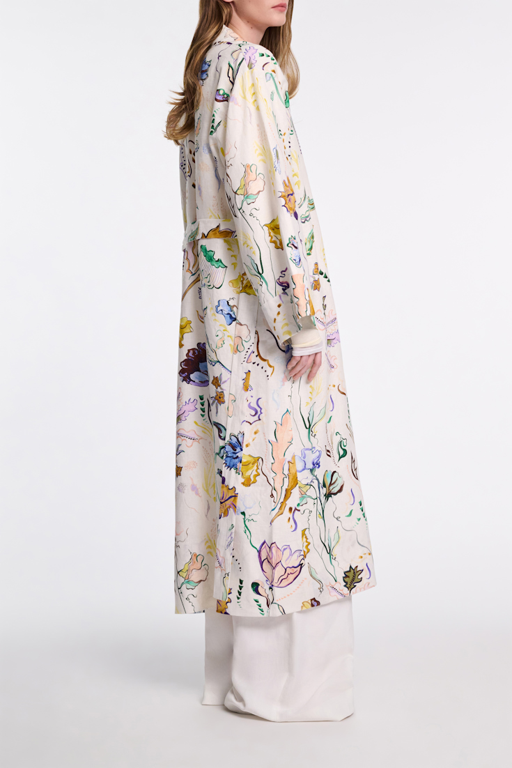 Dorothee Schumacher Kaftan Mantel aus Leinen mit Signature-Print Fairy Flower Print