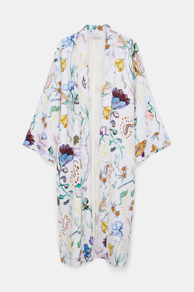 Dorothee Schumacher Printed linen caftan coat Wicked Flower Print