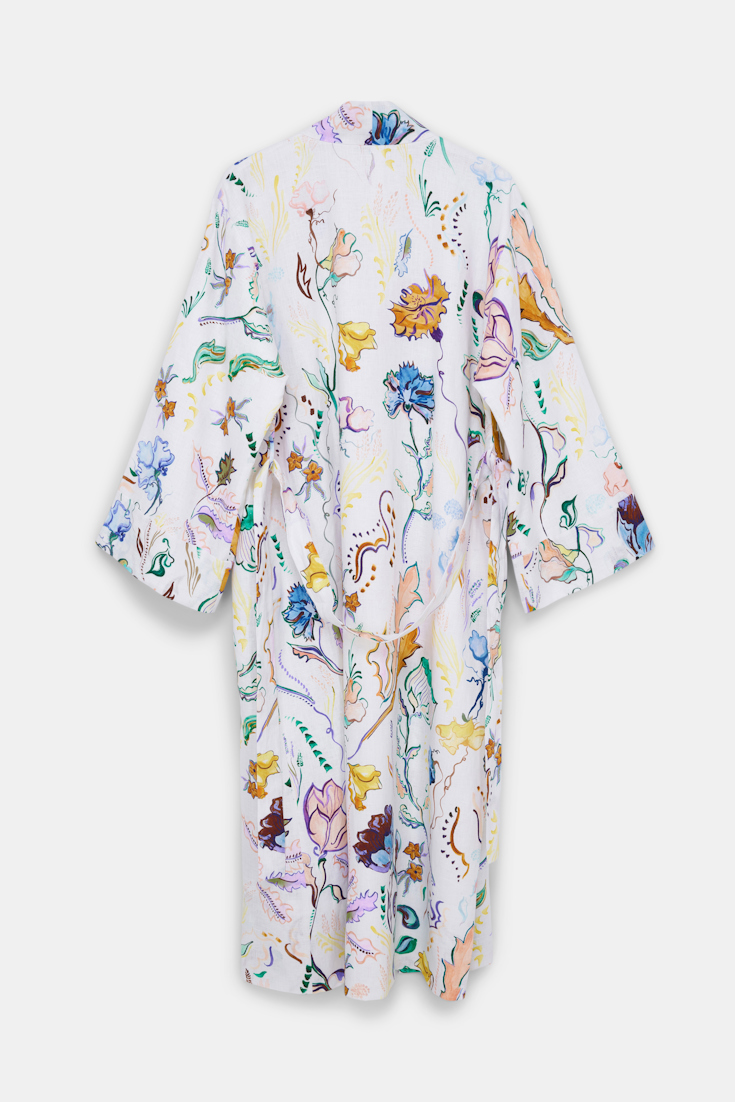 Dorothee Schumacher Kaftan Mantel aus Leinen mit Signature-Print Fairy Flower Print