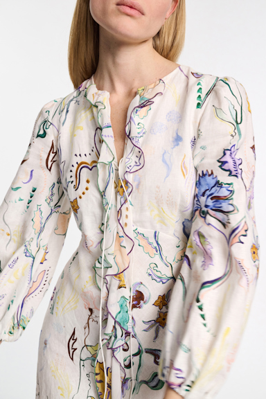 Dorothee Schumacher Printed linen midi dress Wicked Flower Print