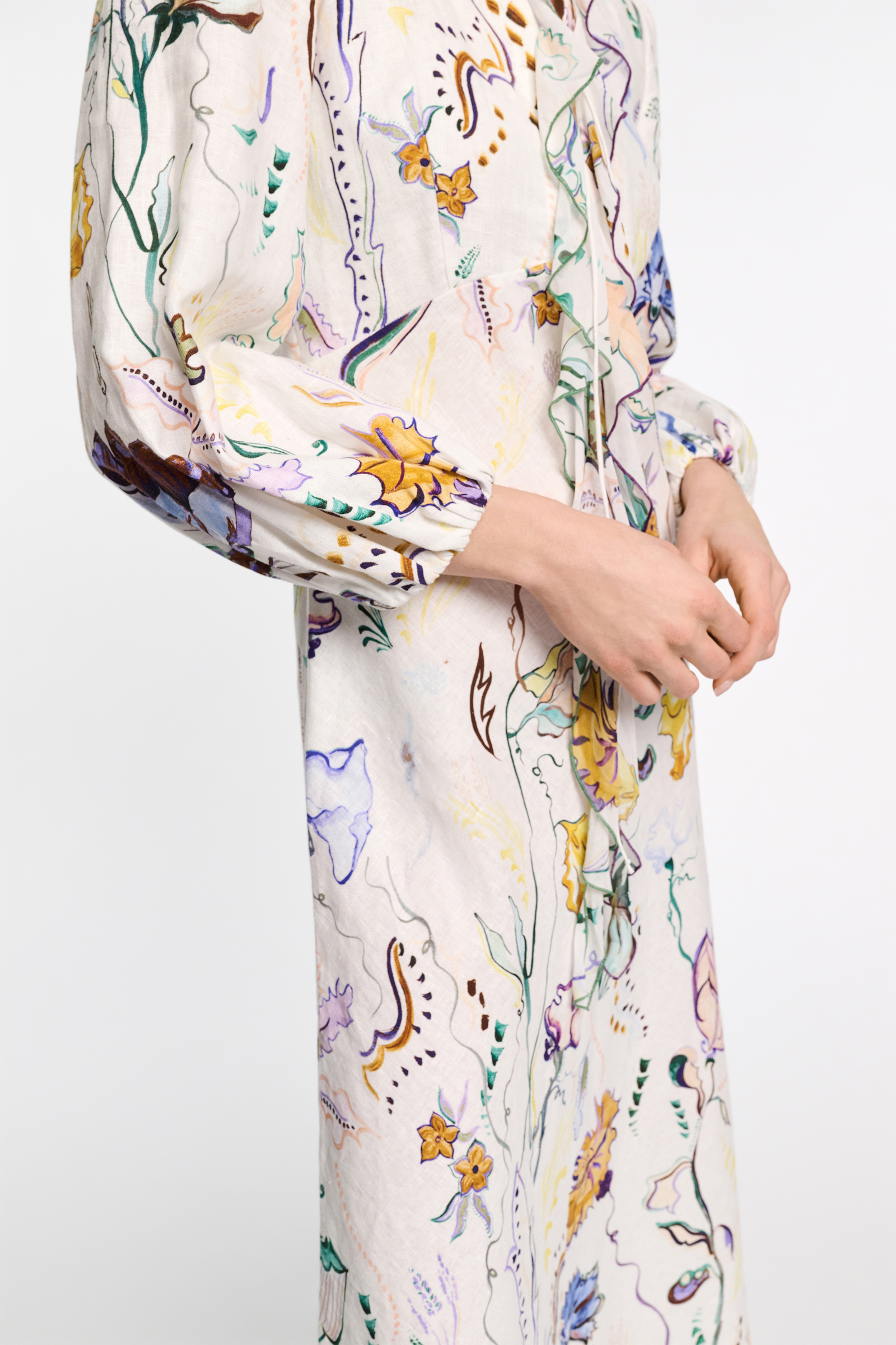 Dorothee Schumacher Midi-Kleid aus Leinen mit Signature-Print Fairy Flower Print