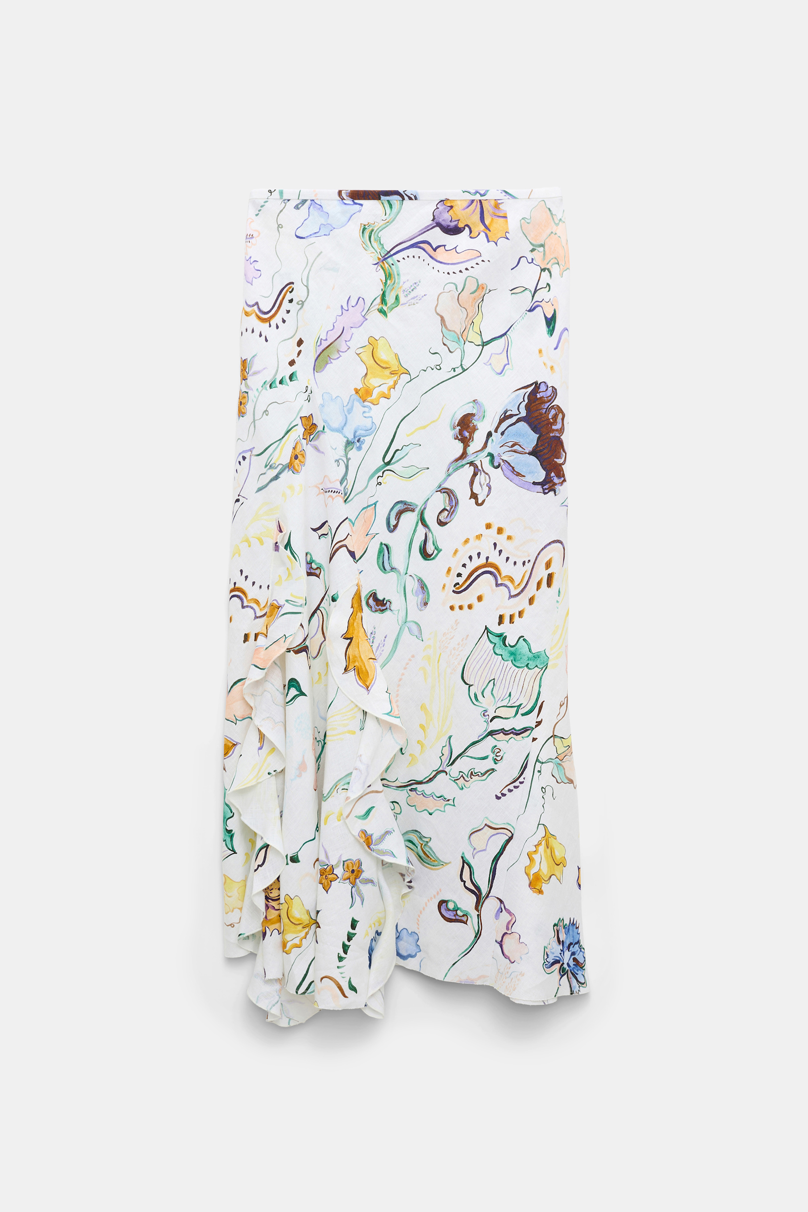 Dorothee Schumacher Printed linen bias cut maxi skirt Wicked Flower Print