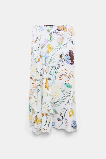 Dorothee Schumacher Printed linen bias cut maxi skirt Wicked Flower Print