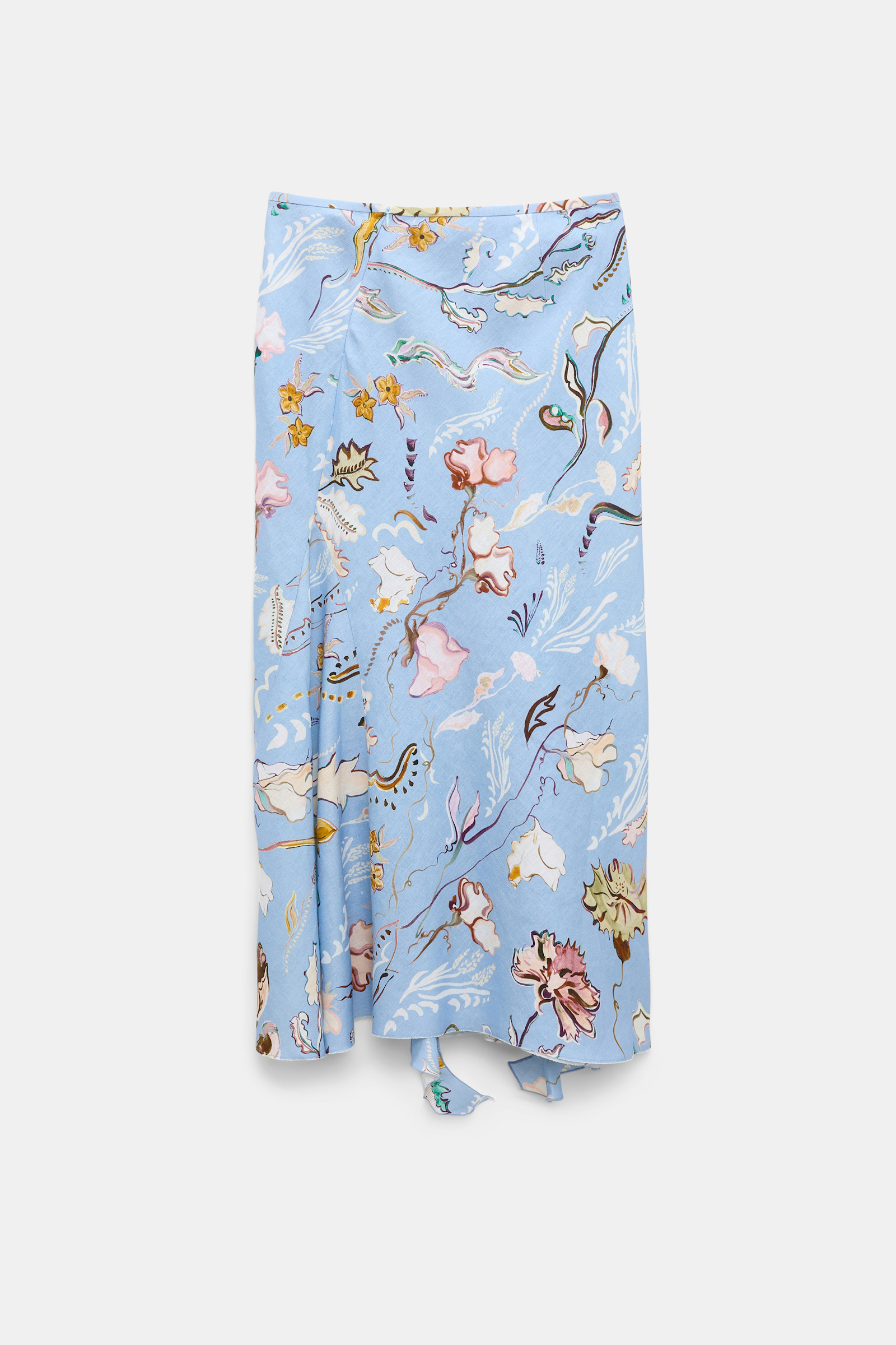Dorothee Schumacher Printed linen bias cut maxi skirt wicked flower blue