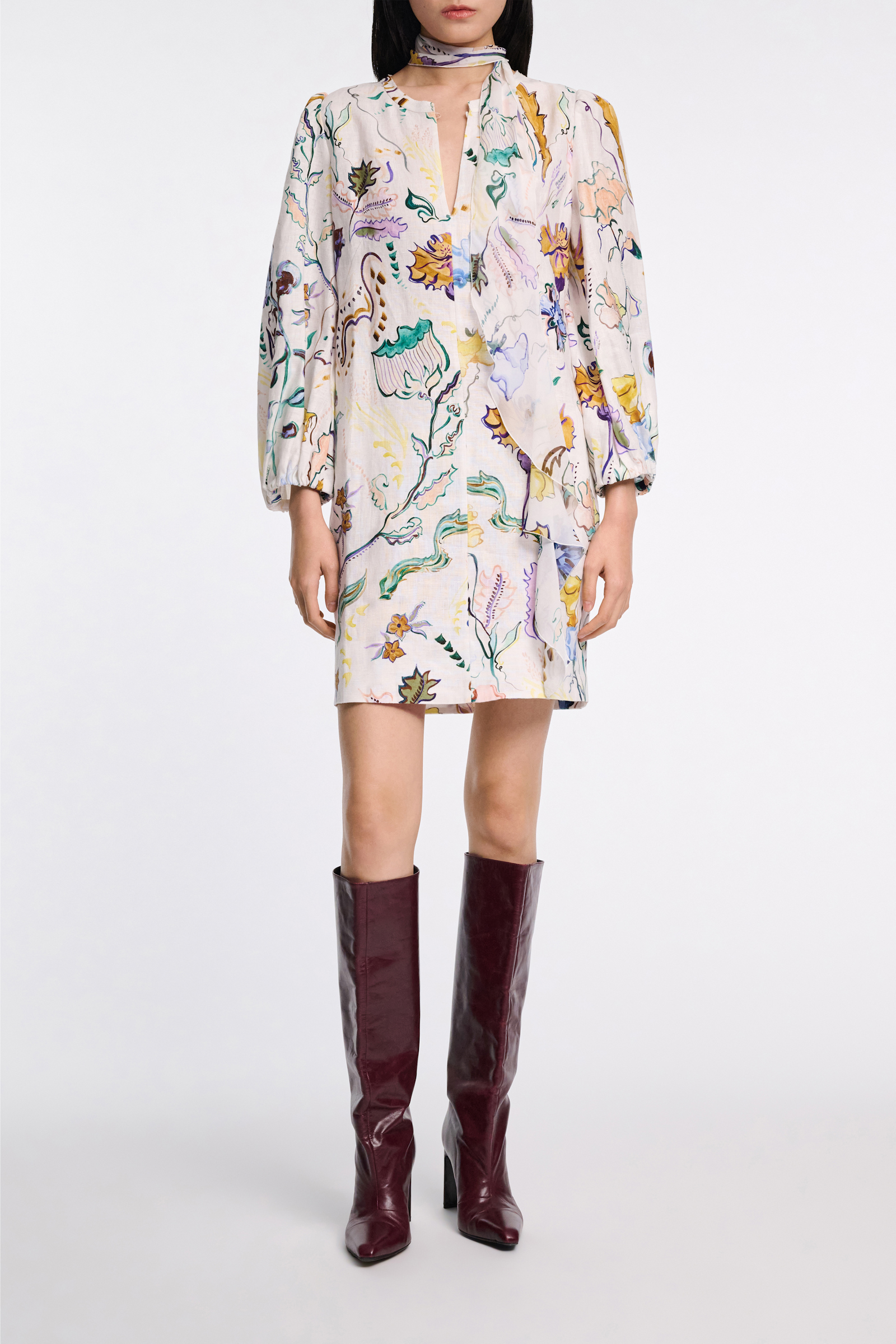 Dorothee Schumacher Shift Kleid aus Leinen mit Signature-Print Fairy Flower Print