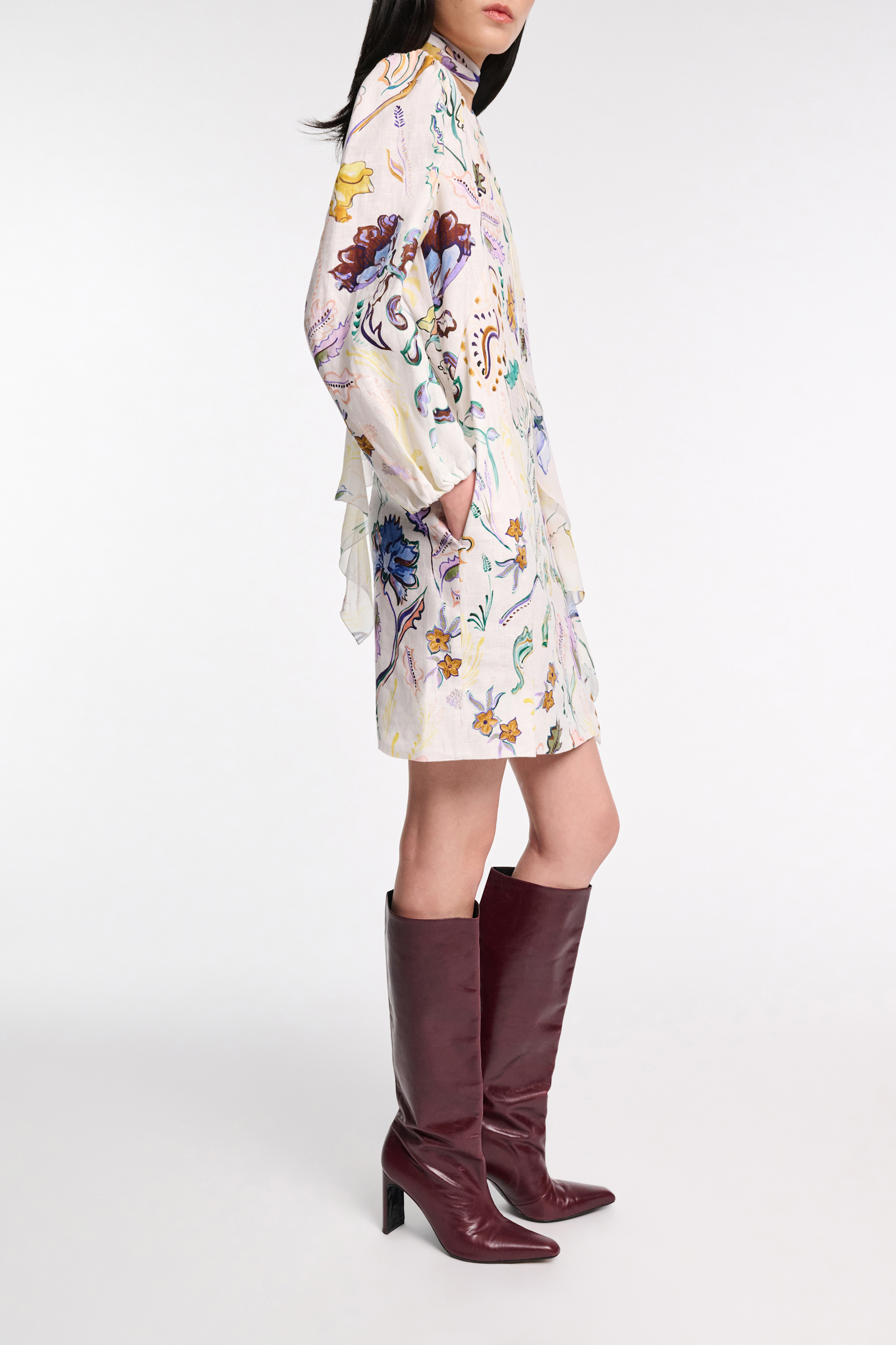 Dorothee Schumacher Shift Kleid aus Leinen mit Signature-Print Fairy Flower Print