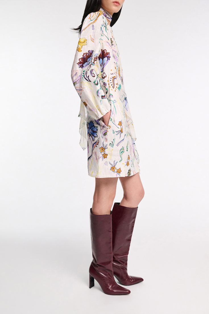 Dorothee Schumacher Shift Kleid aus Leinen mit Signature-Print Fairy Flower Print
