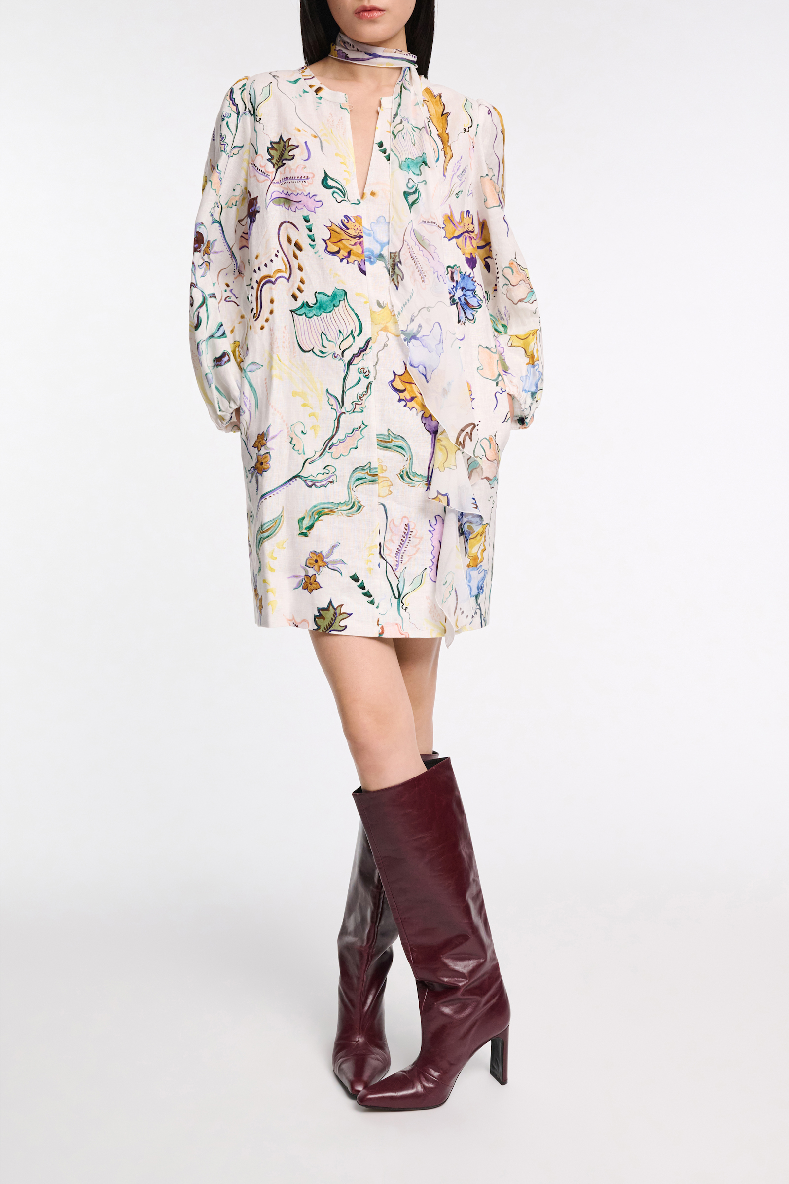 Dorothee Schumacher Shift Kleid aus Leinen mit Signature-Print Fairy Flower Print