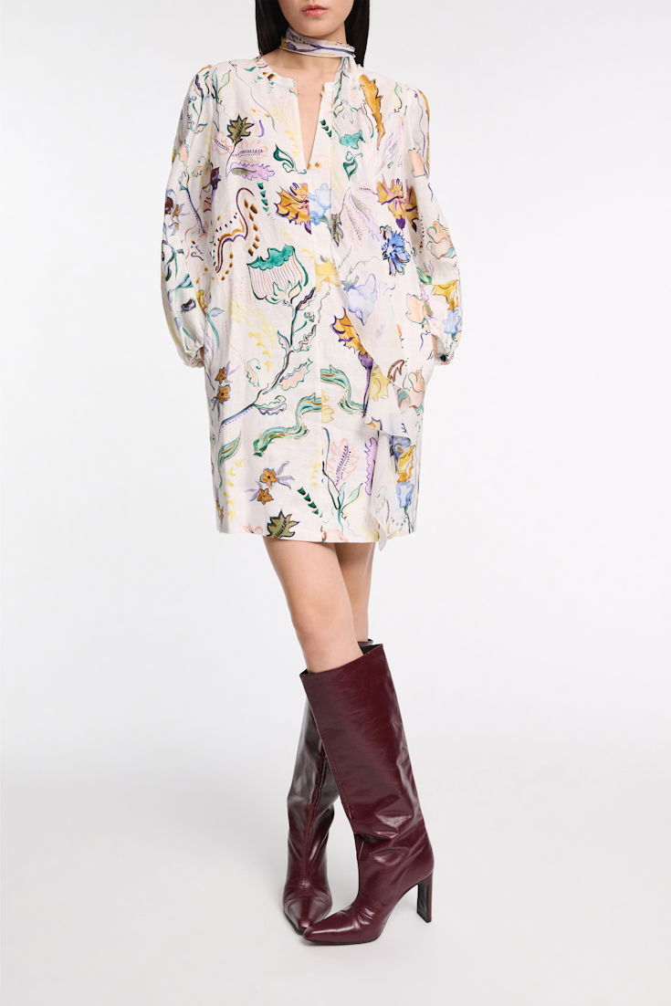 Dorothee Schumacher Shift Kleid aus Leinen mit Signature-Print Fairy Flower Print
