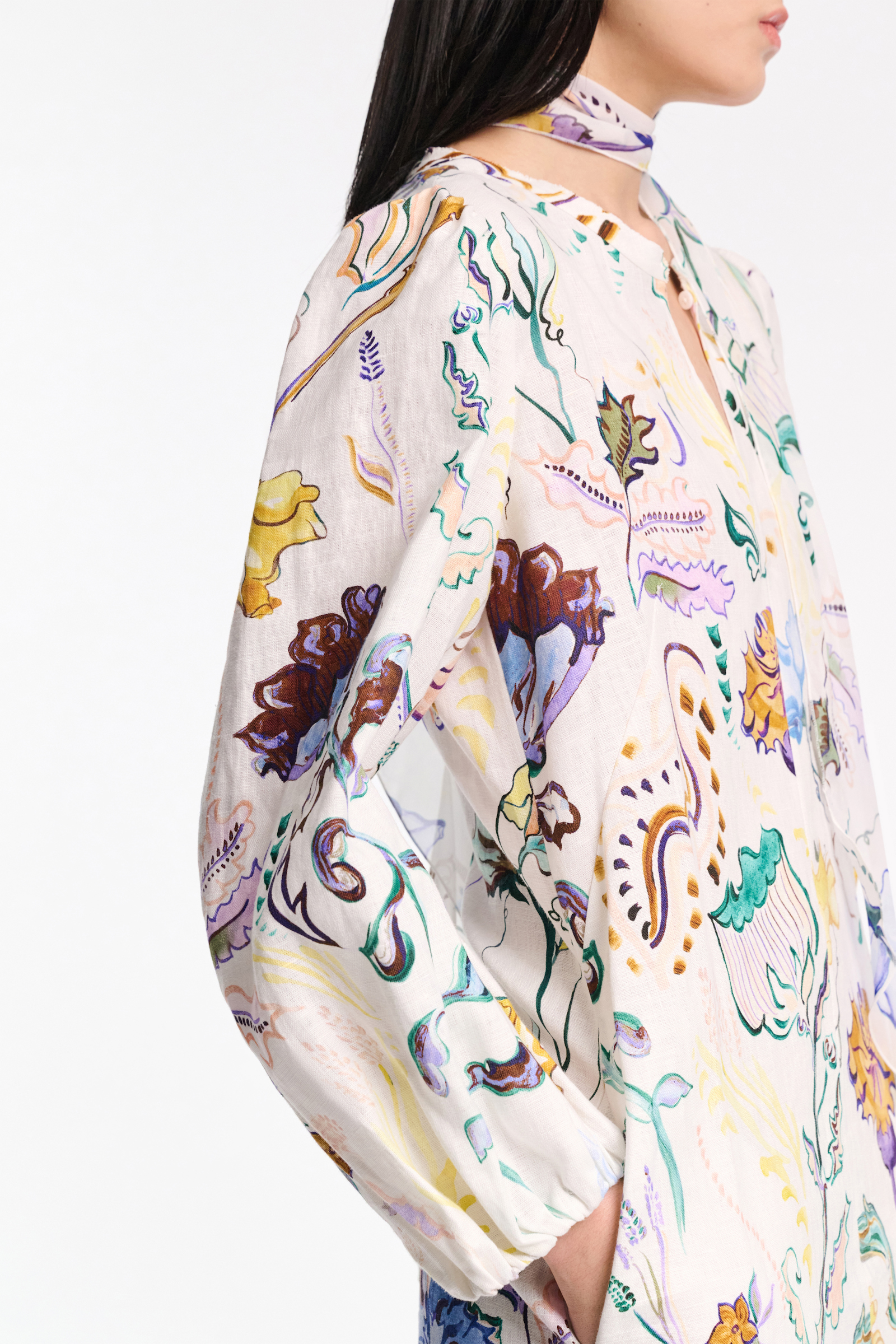 Dorothee Schumacher Shift Kleid aus Leinen mit Signature-Print Fairy Flower Print