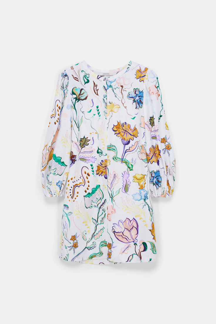 Dorothee Schumacher Shift Kleid aus Leinen mit Signature-Print Fairy Flower Print