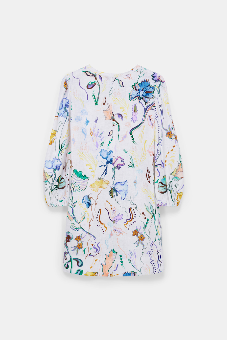 Dorothee Schumacher Shift Kleid aus Leinen mit Signature-Print Fairy Flower Print