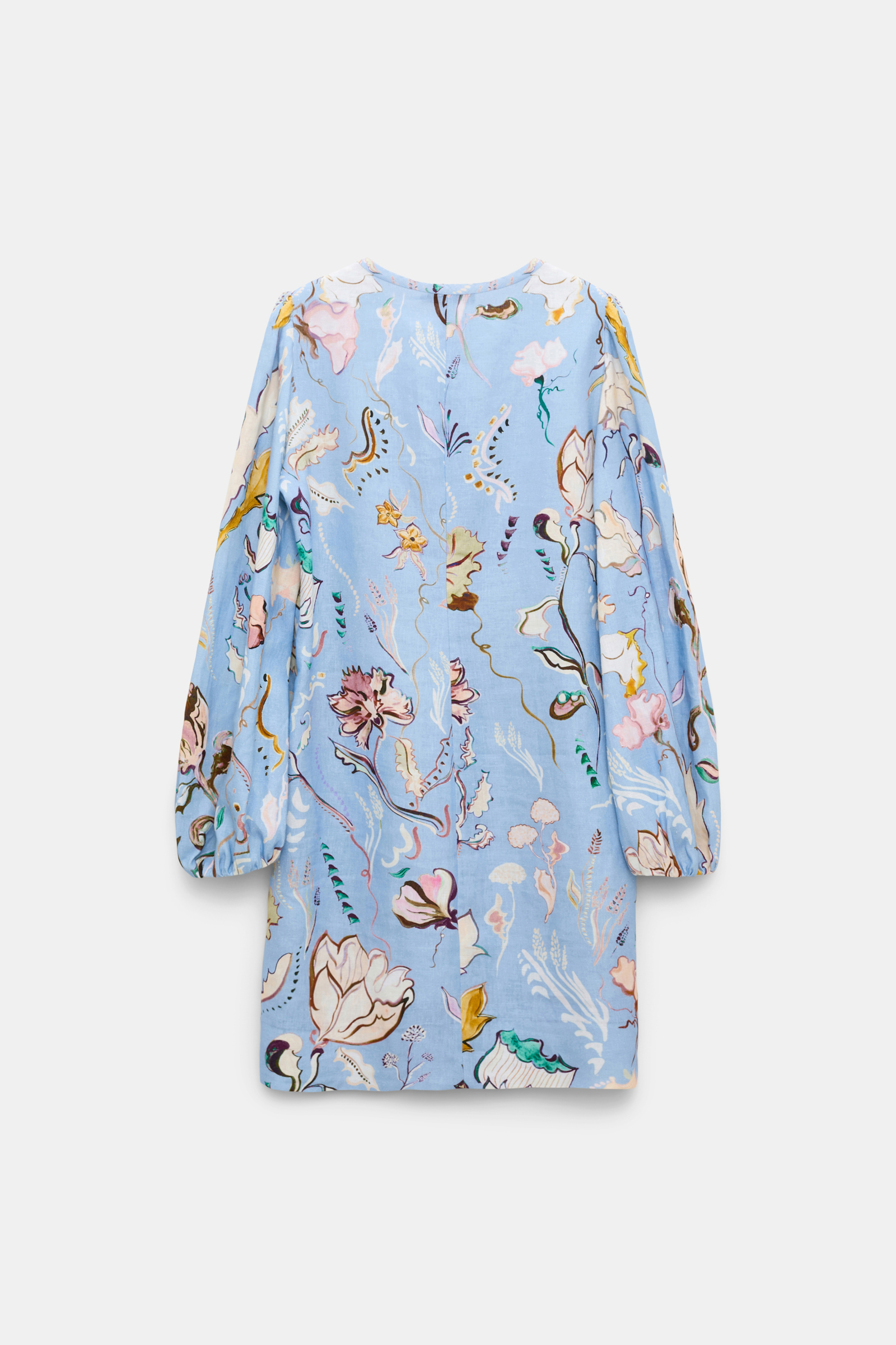 Dorothee Schumacher Printed linen shift dress wicked flower blue