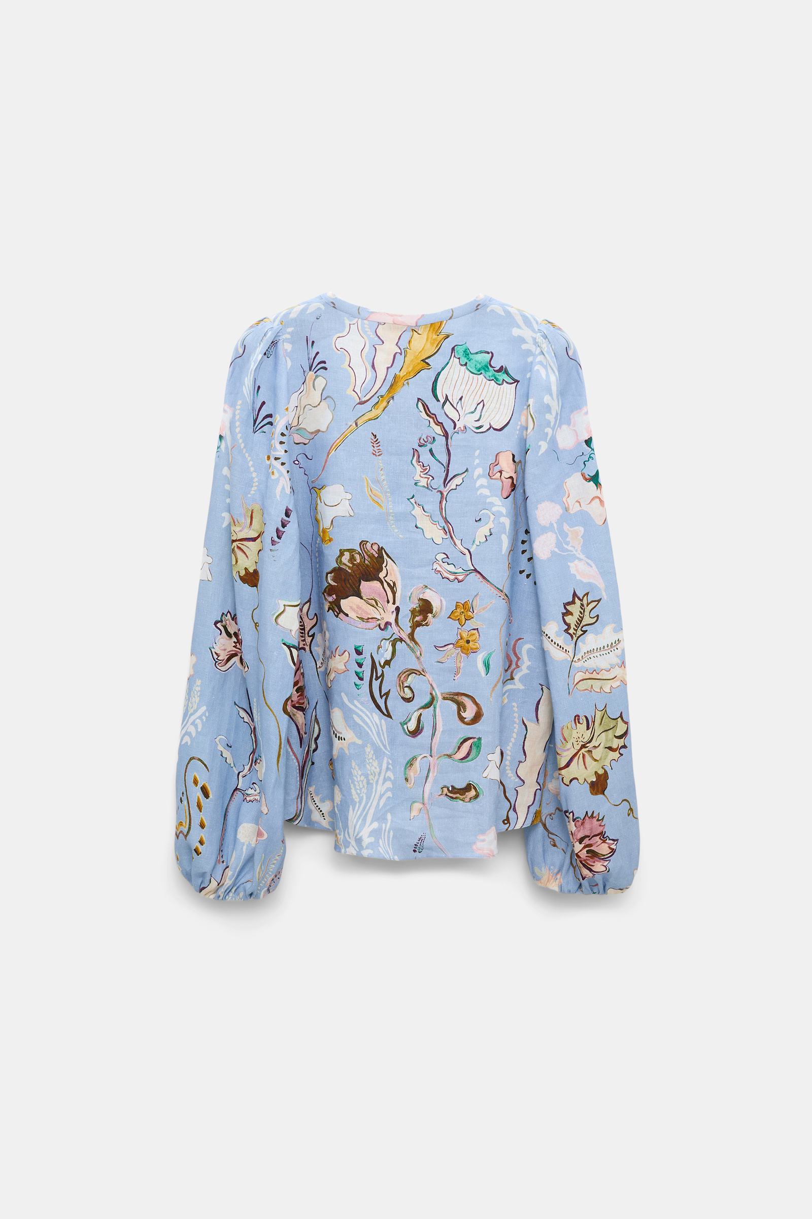 Dorothee Schumacher Bluse aus Leinen mit Signature-Print wicked flower blue