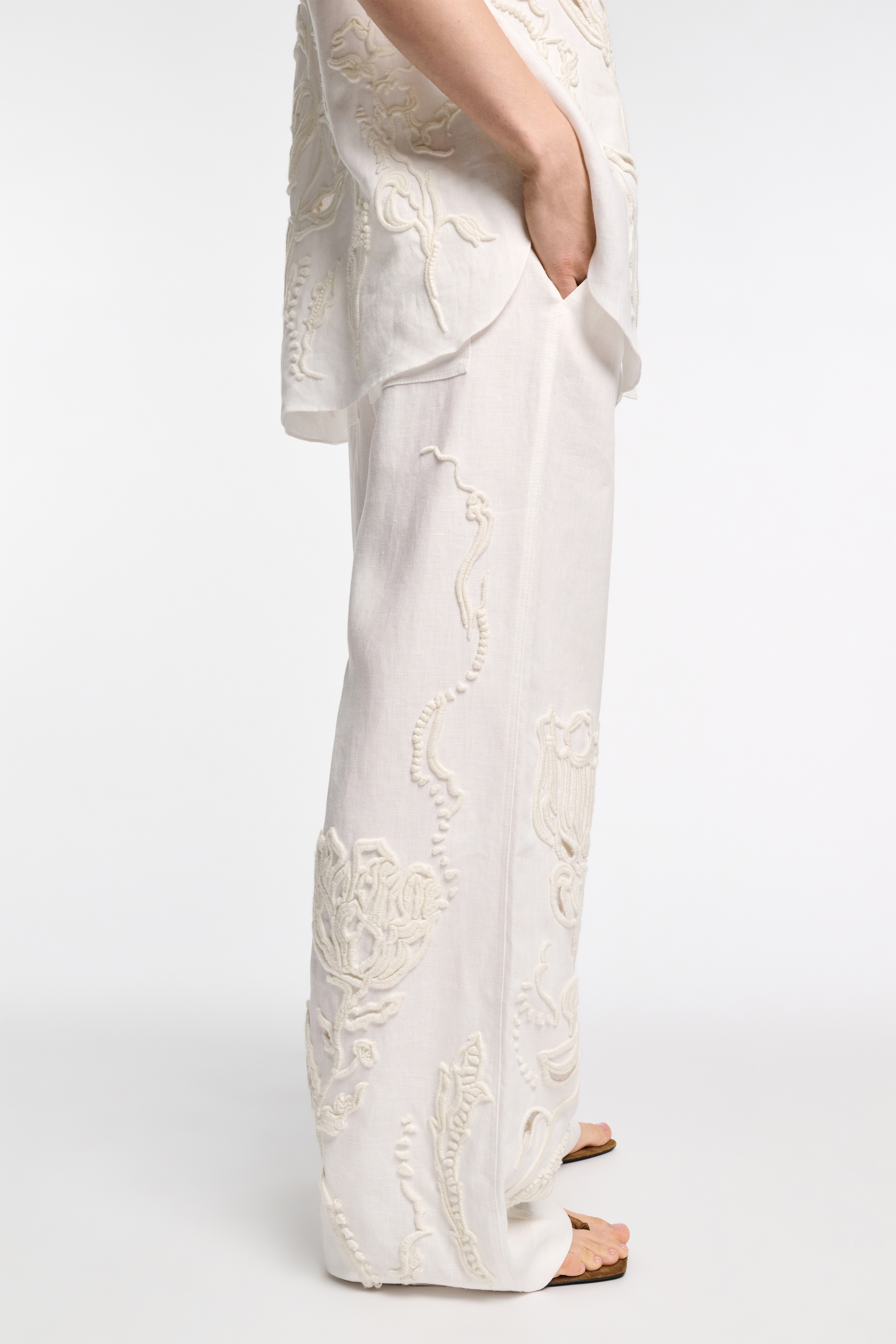 パンツ THEREDTHREAD S embroidery ribbon pants PANTS – THEREDTHREAD