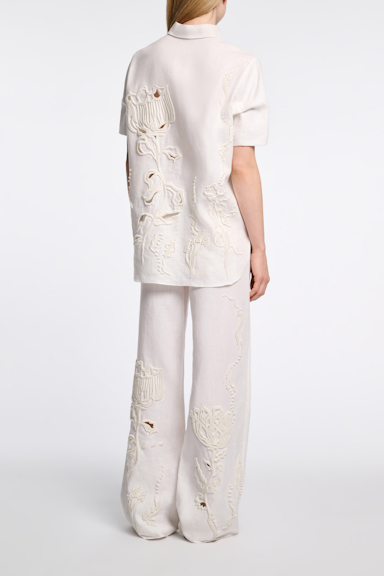 Dorothee Schumacher Bluse aus besticktem Leinen camellia white