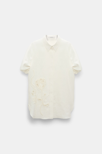 Dorothee Schumacher Bluse aus besticktem Leinen camellia white