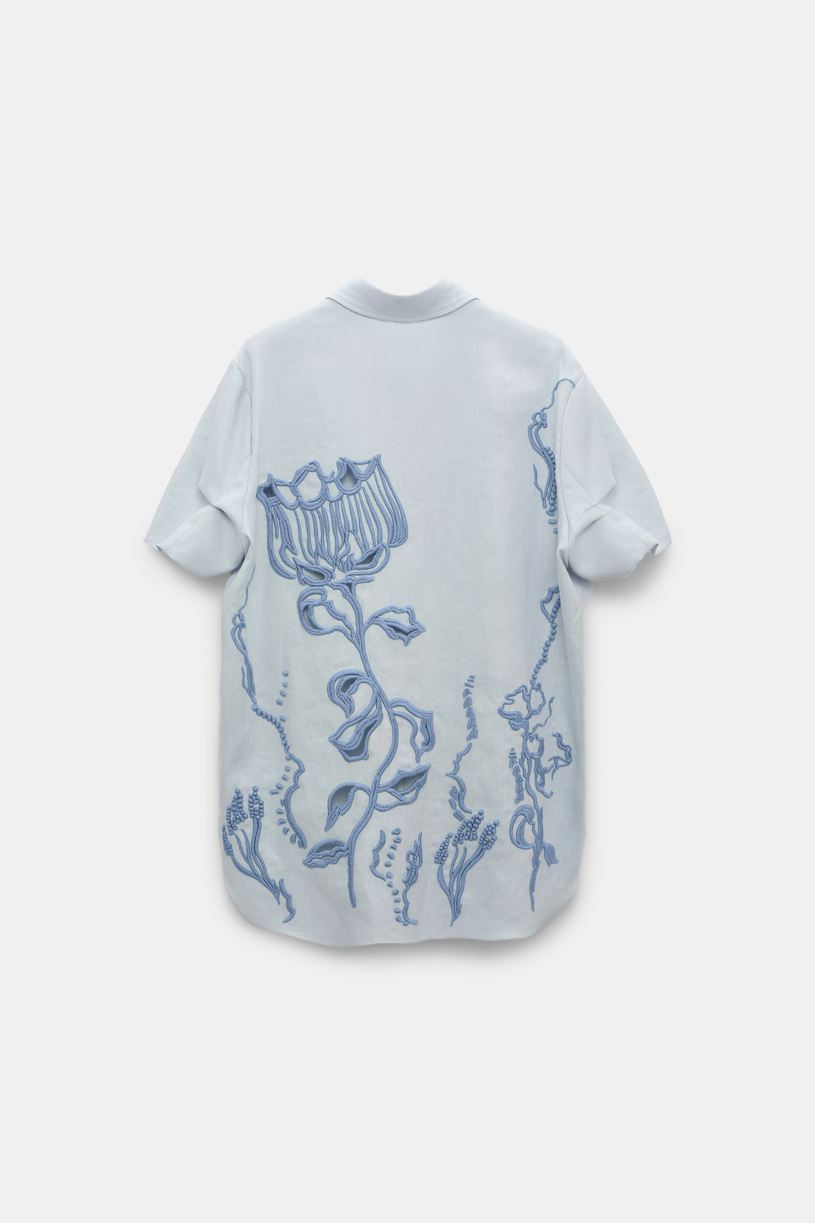 Dorothee Schumacher Linen shirt with decorative embroidery whispering blue
