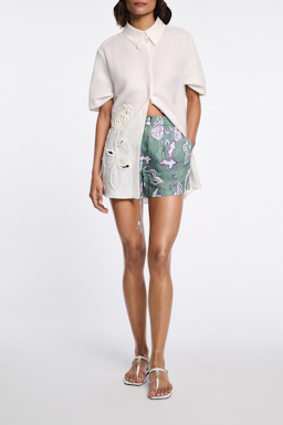 Dorothee Schumacher Crinkle printed ramie shorts wicked flower allover