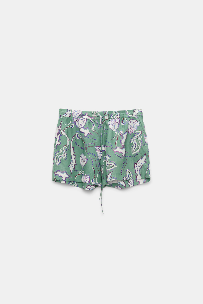 DOROTHEE SCHUMACHER CRINKLE PRINTED RAMIE SHORTS 
