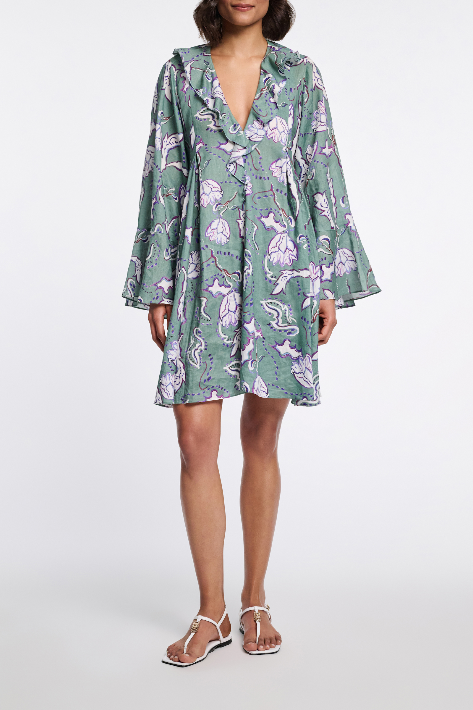 Dorothee Schumacher Kaftankleid aus Ramie mit Signature Print wicked flower allover