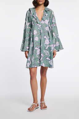 Dorothee Schumacher Crinkle printed ramie caftan dress wicked flower allover